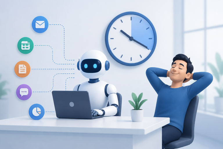 AI technology and digital transformation illustration