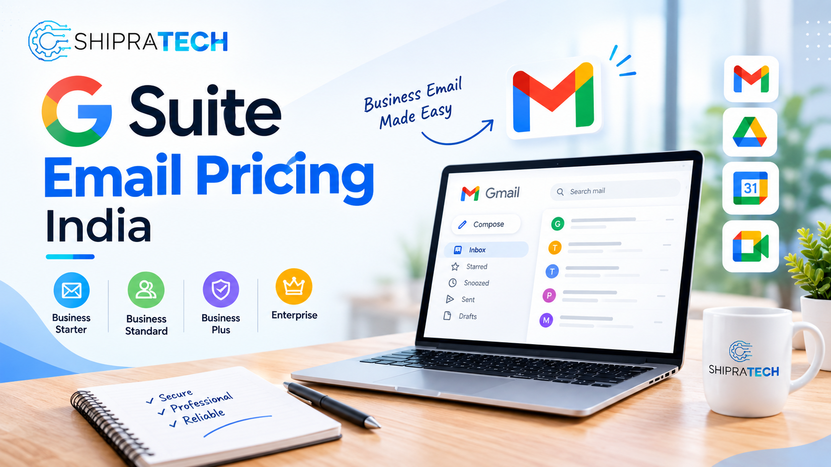 G Suite email pricing India and Google Workspace plans