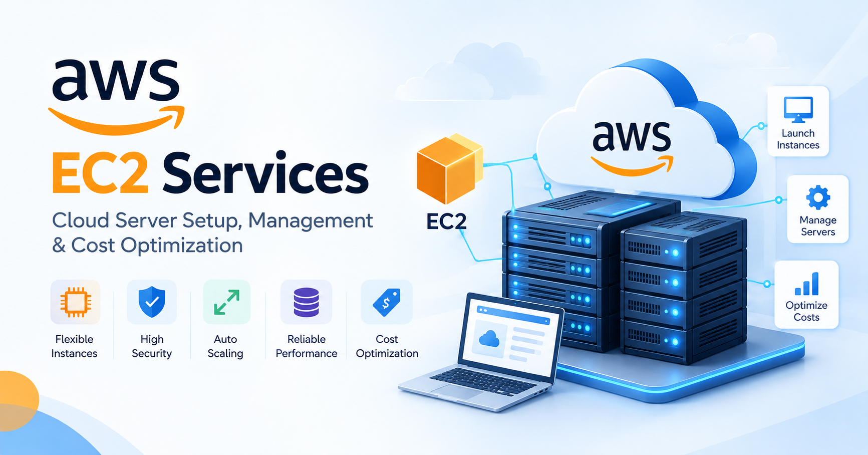 AWS EC2 Services for cloud server setup, management, security, and cost optimization